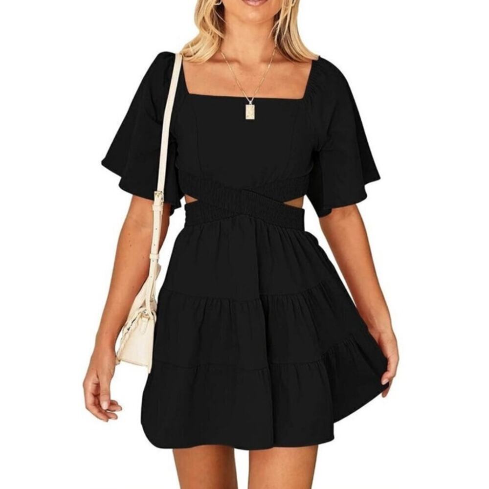 Anrabess Cutout Back Mini Dress Size Large